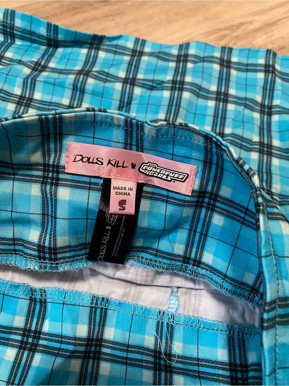 Dolls Kill x The Powerpuff Girls Bubbles Plaid Skirt- NWOT